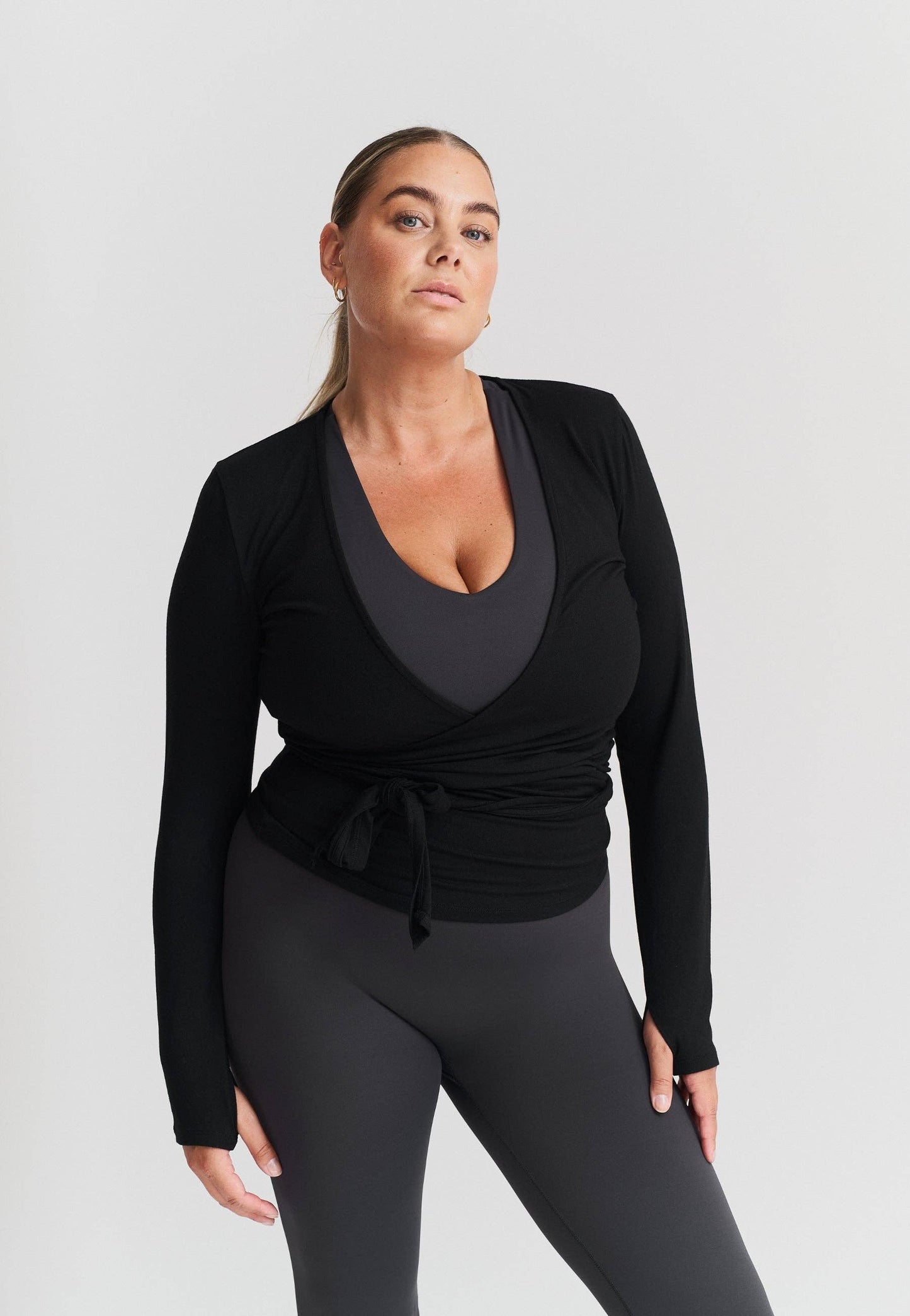 Soft Ballet Wrap Top - Black