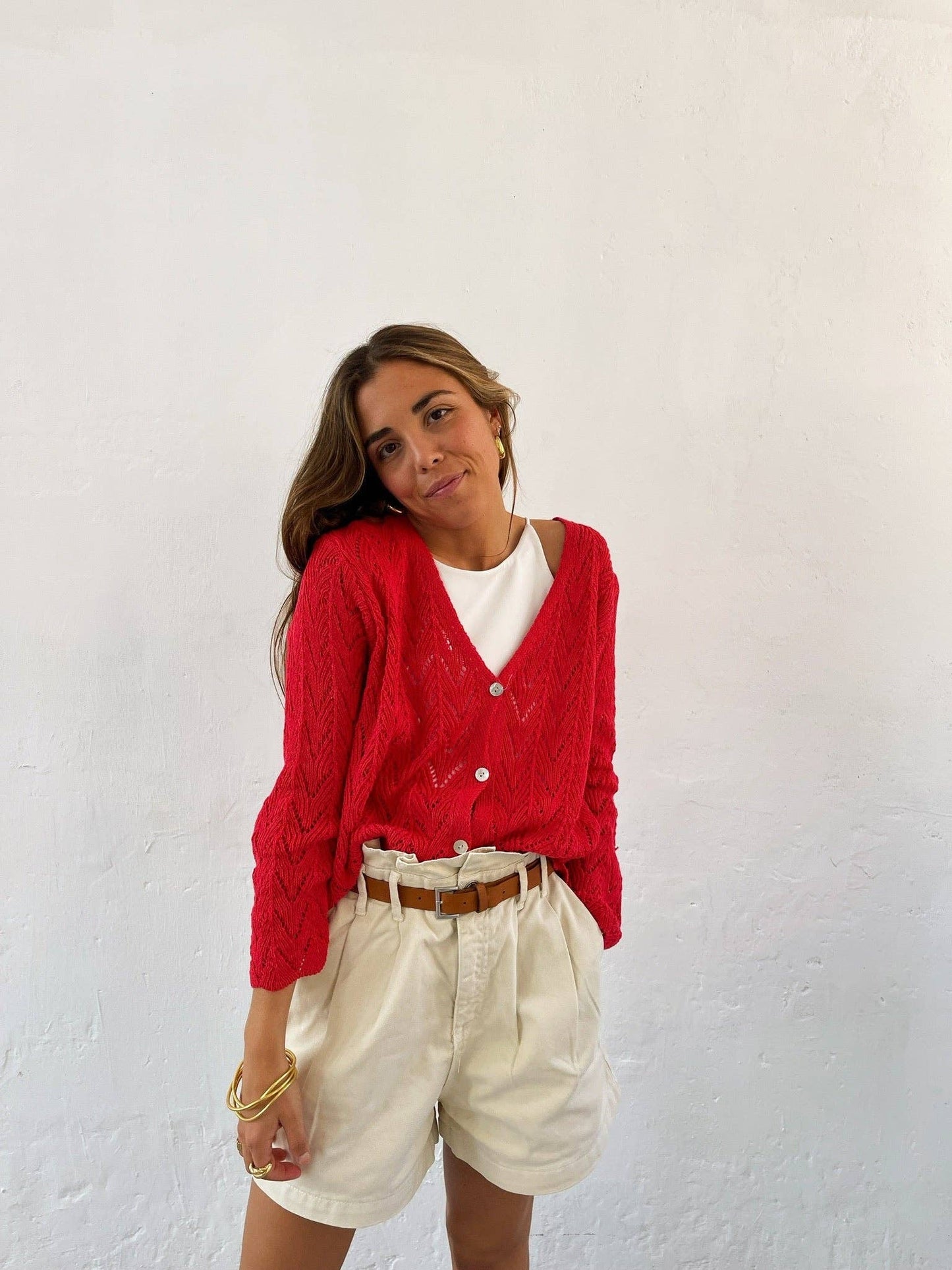 Camila Red Cardigan: S/M