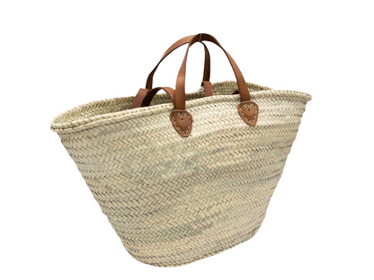 Straw Leather Basket