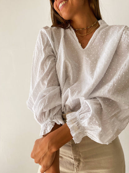 Isabella White Blouse