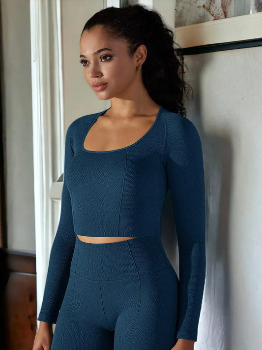 Textured Sports Top Blue