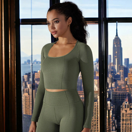 Textured Sports Top Green