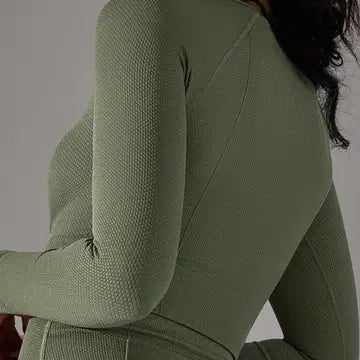 Textured Sports Top Green