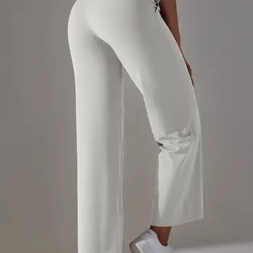 Supersoft Tie Waist Straight Leg Pants White