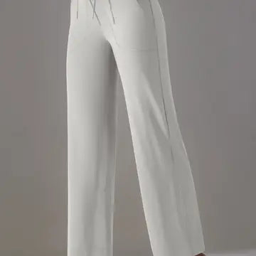 Supersoft Tie Waist Straight Leg Pants White