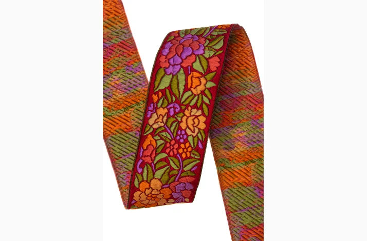 Yoga Straps Red Flowers