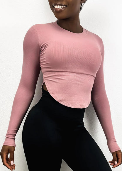 Long Sleeve Contouring Top Pink