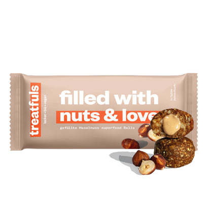 Hazelnut butter filled energy balls organic+vegan