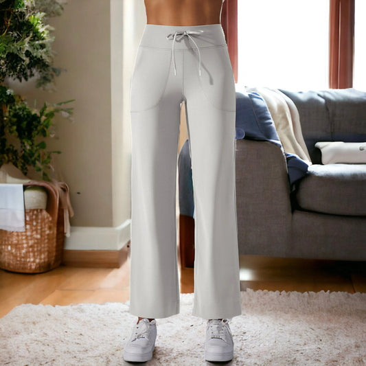 Supersoft Tie Waist Straight Leg Pants White