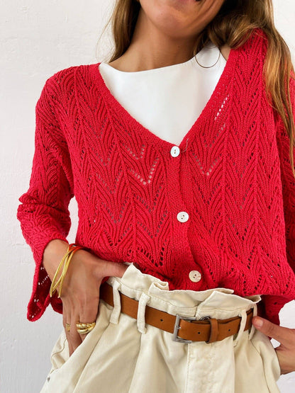 Camila Red Cardigan: S/M