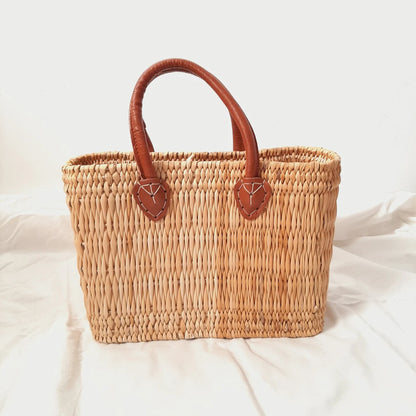 Natural Straw Tote Handbag