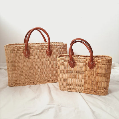 Natural Straw Tote Handbag