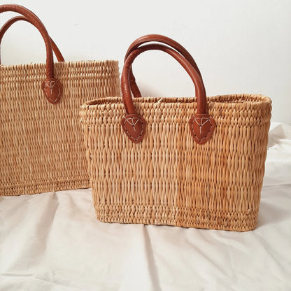 Natural Straw Tote Handbag