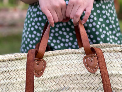 Straw Leather Basket