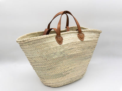 Straw Leather Basket